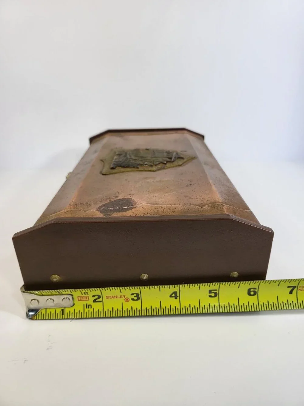 Vintage MCM Copper Clad Wood Valet‎ Box